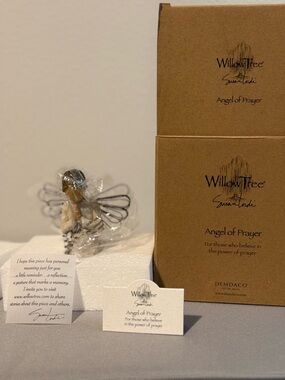 Willow Tree Angel of Prayer Figurine - Tan, Cream, Black